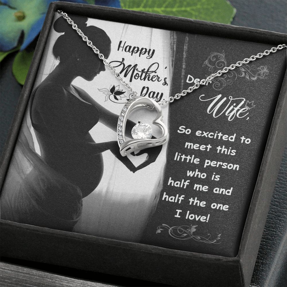 Happy Mother's Day Dear Wife Emporium Discounts Necklace and heart pendant To meet this little one