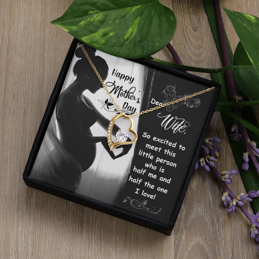 Happy Mother's Day Dear Wife Emporium Discounts Necklace and heart pendant To meet this little one