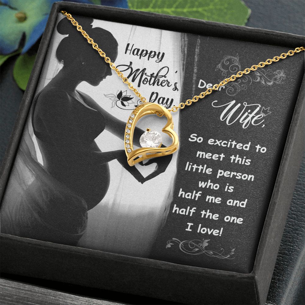 Happy Mother's Day Dear Wife Emporium Discounts Necklace and heart pendant To meet this little one