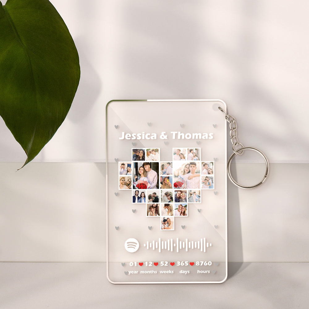 Wedding Gift for Her Custom Spotify Code Heart Keychain/Plaque/Night Light - 21 Photos Emporium Discounts