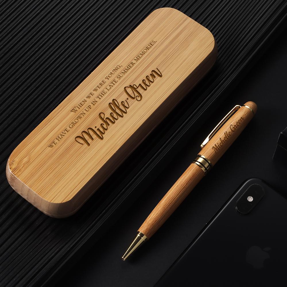 Personalized Wood Pen Set Engraved Pet With Wooden Case Emporium Discounts