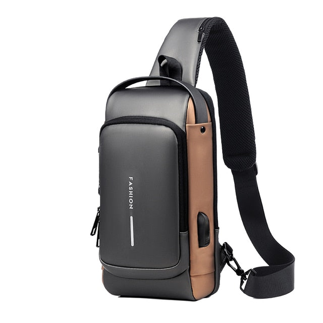 The Men's USB Shoulder Bag is a great selection for the contemporary man. It offers ample space while remaining portable and lightweight, and it is designed with a USB charging port so you can keep your gadgets energized during commutes. Additionally, a built-in security measure safeguards against theft, giving you peace of mind.