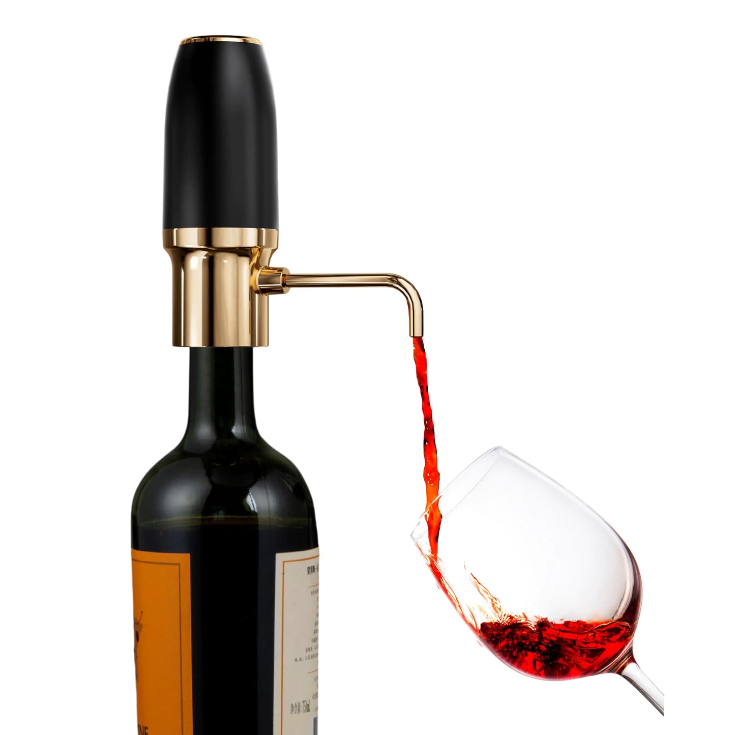 Sip & Shimmer Automatic Wine Aerator – Rechargeable Black & Gold Dispenser | Perfect Wine Gift