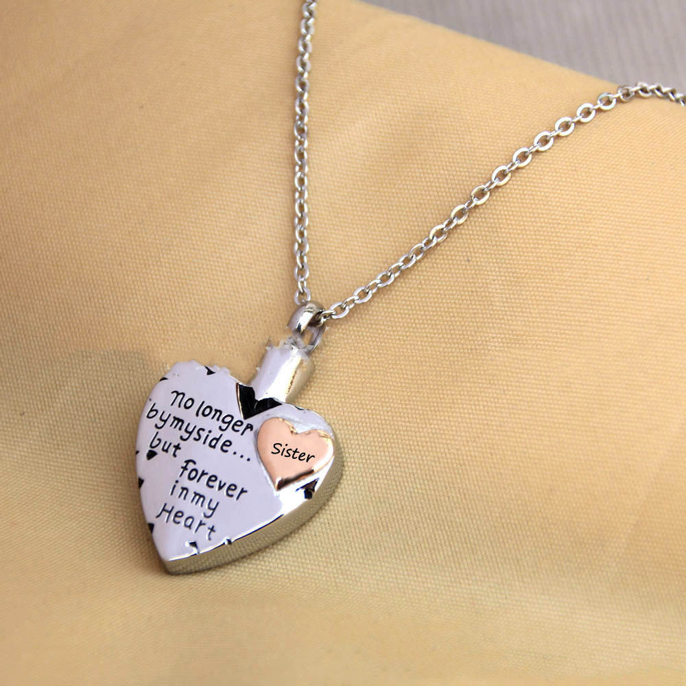 Heart Shaped Sisiter Ashes Necklace In Memory Of Loved Ones Emporium Discounts