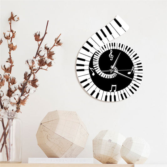 Decoration Wall Clock Treble Clef Piano Keyboard Musical Notes Irregular Decoration Clock Wall Clock Cross-border Emporium Discounts 5 Daily Products Or Gadgets Per Day
