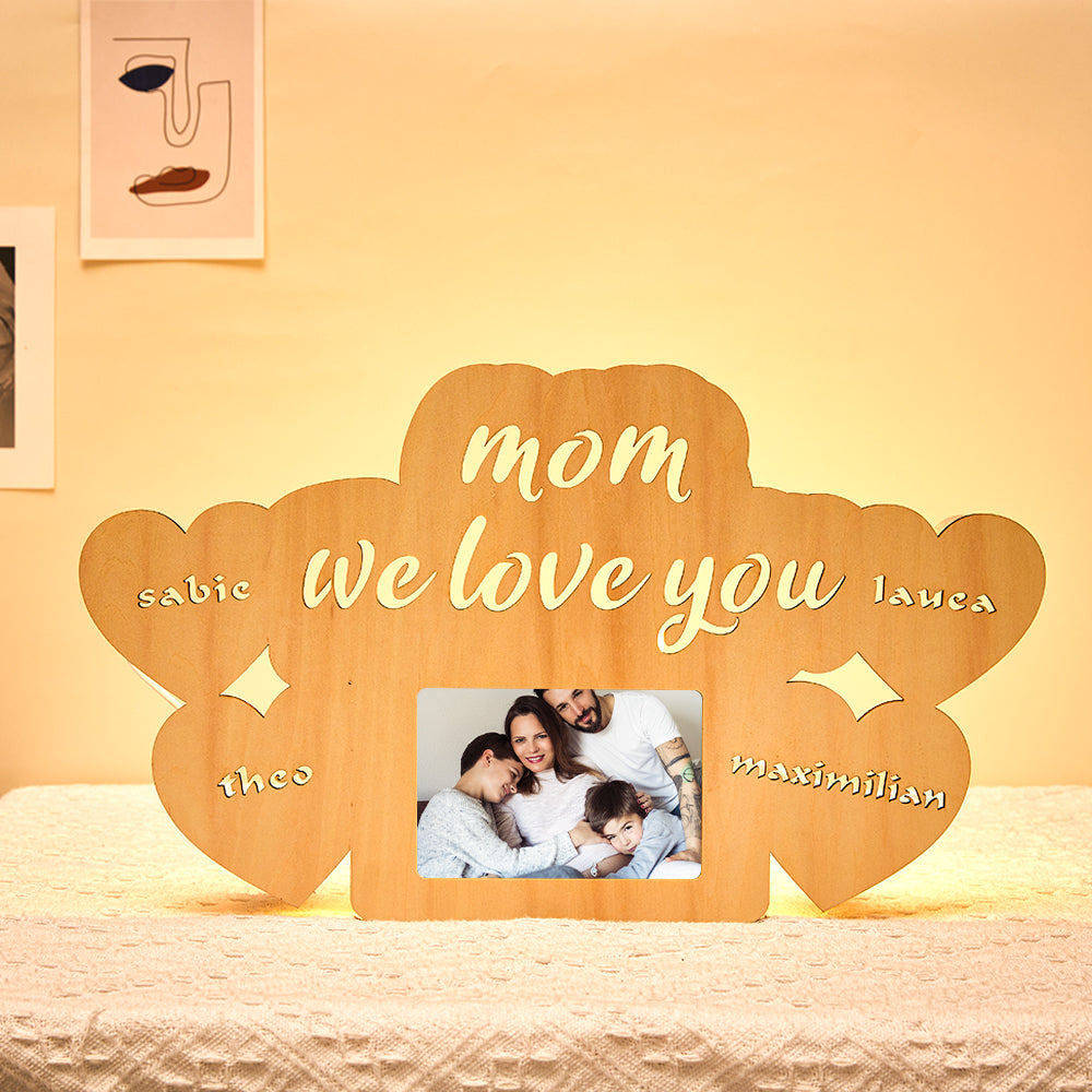 Custom Engraved Name Night Lamp Photo Frame Night Light for Mom Emporium Discounts