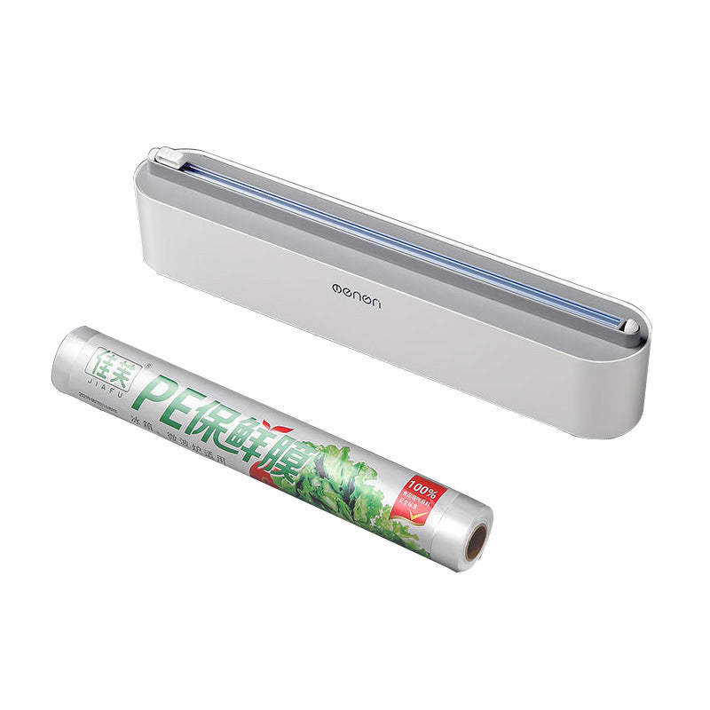 Upgraded Plastic Sharp Cutter Fixing Foil Cling Film Wrap Dispenser Fixed Refrigerator Storage Holder Kitchen Tool Accessories Emporium Discounts, Easy cut and strong material Grey