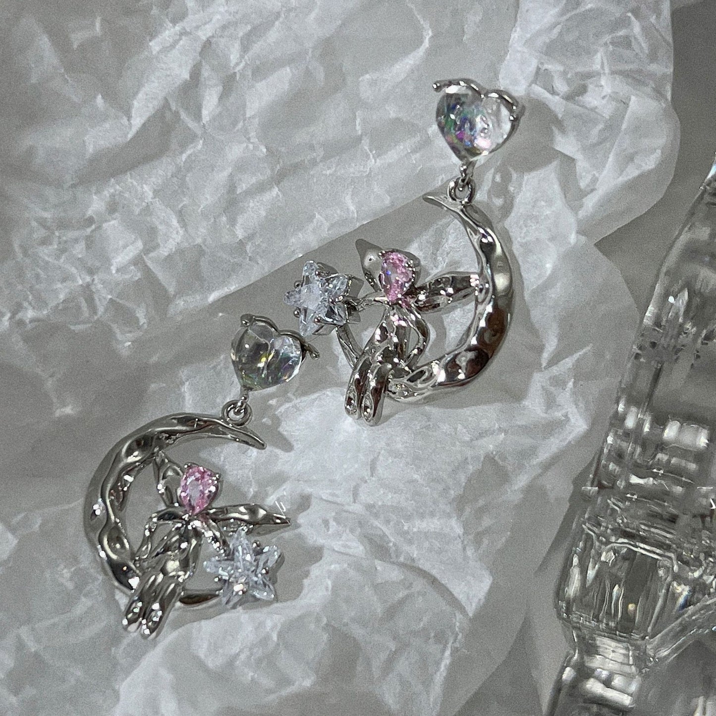 Angel Heart Star Crystal Drop Earrings Emporium Discounts