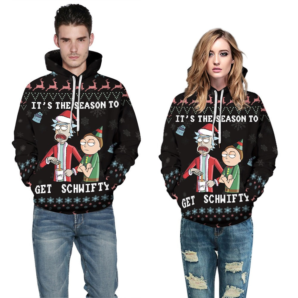 Christmas Geek Digital Printing Couple Long Sleeve Hooded Sweater Loose Casual Autumn Winter Dress Girl Emporium Discounts 5 Daily Gadgets Product In 2023