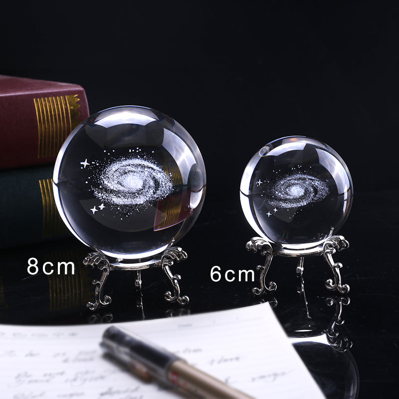 This 3D Galaxy Miniature Crystal Ball is just what you need to add a touch of elegance and class to your home décor. It is made of high-quality K9 crystal that makes it durable and long lasting. The beautiful transparency of the crystal ball gives it a magnificent look that is sure to grab everyone's attention.