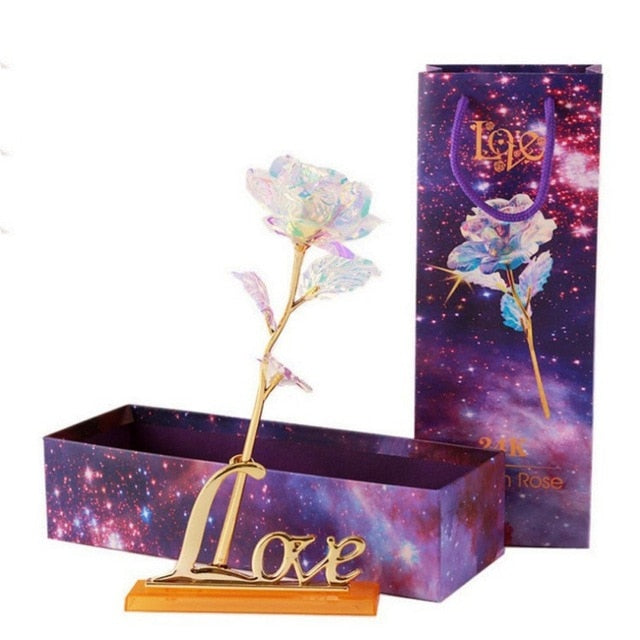 24K Foil Plated Rose Gold Rose Lasts Forever Love Wedding Decor Lover Lighting Rose Emporium Discounts