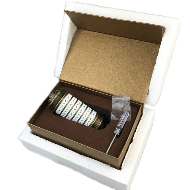Leonardo Da Vinci Code Toys Metal Cryptex Locks Wedding Gifts Valentine's Day Gift Letter Password Escape Chamber Props Emporium Discounts