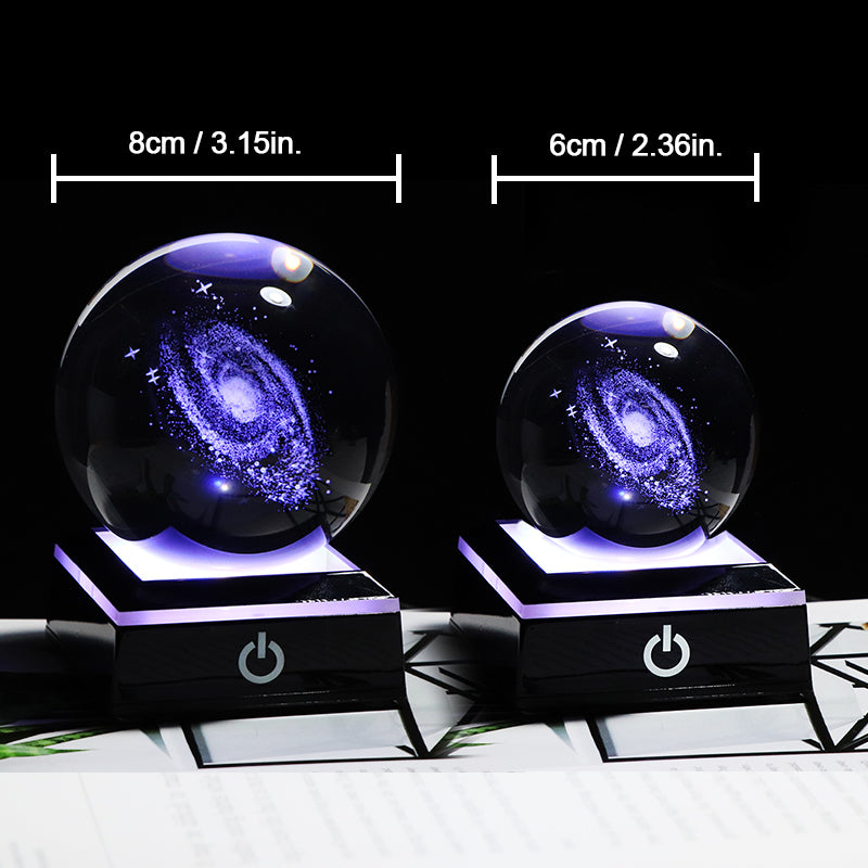 This 3D Galaxy Miniature Crystal Ball is just what you need to add a touch of elegance and class to your home décor. It is made of high-quality K9 crystal that makes it durable and long lasting. The beautiful transparency of the crystal ball gives it a magnificent look that is sure to grab everyone's attention.