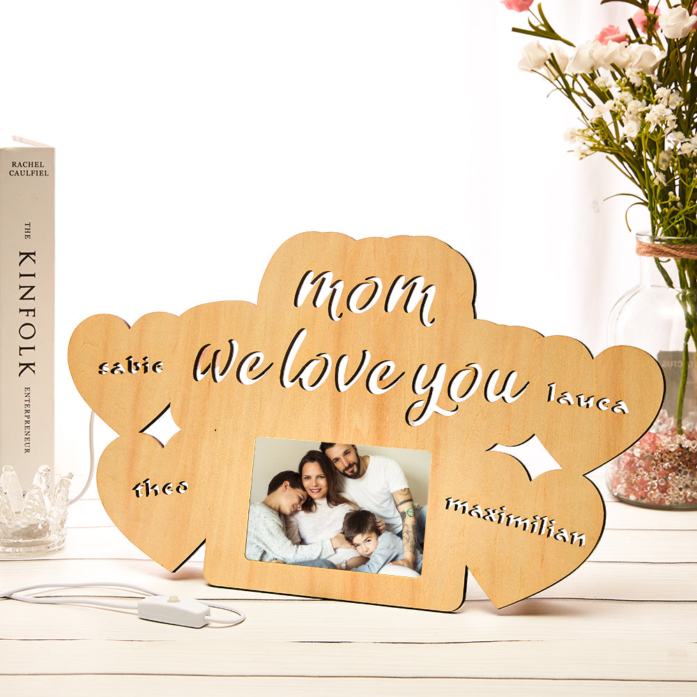 Custom Engraved Name Night Lamp Photo Frame Night Light for Mom Emporium Discounts