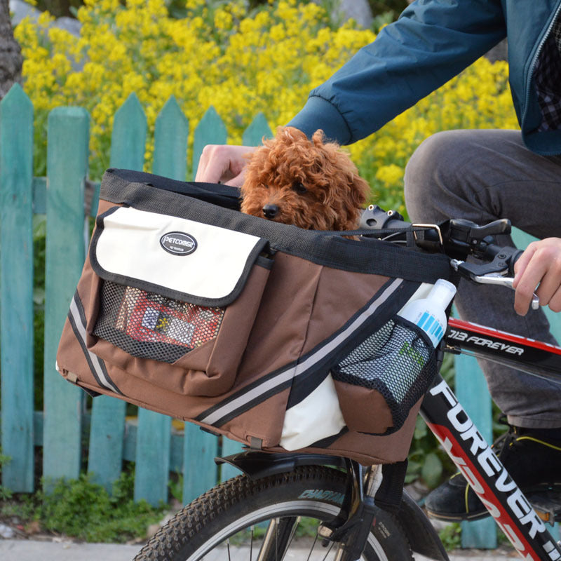 Portable Dog Bicycle Carrier Seat for small dog Emporium Discounts Colours Brown