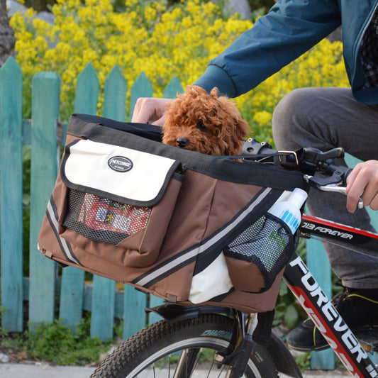 Portable Dog Bicycle Carrier Seat for small dog Emporium Discounts Colours Brown