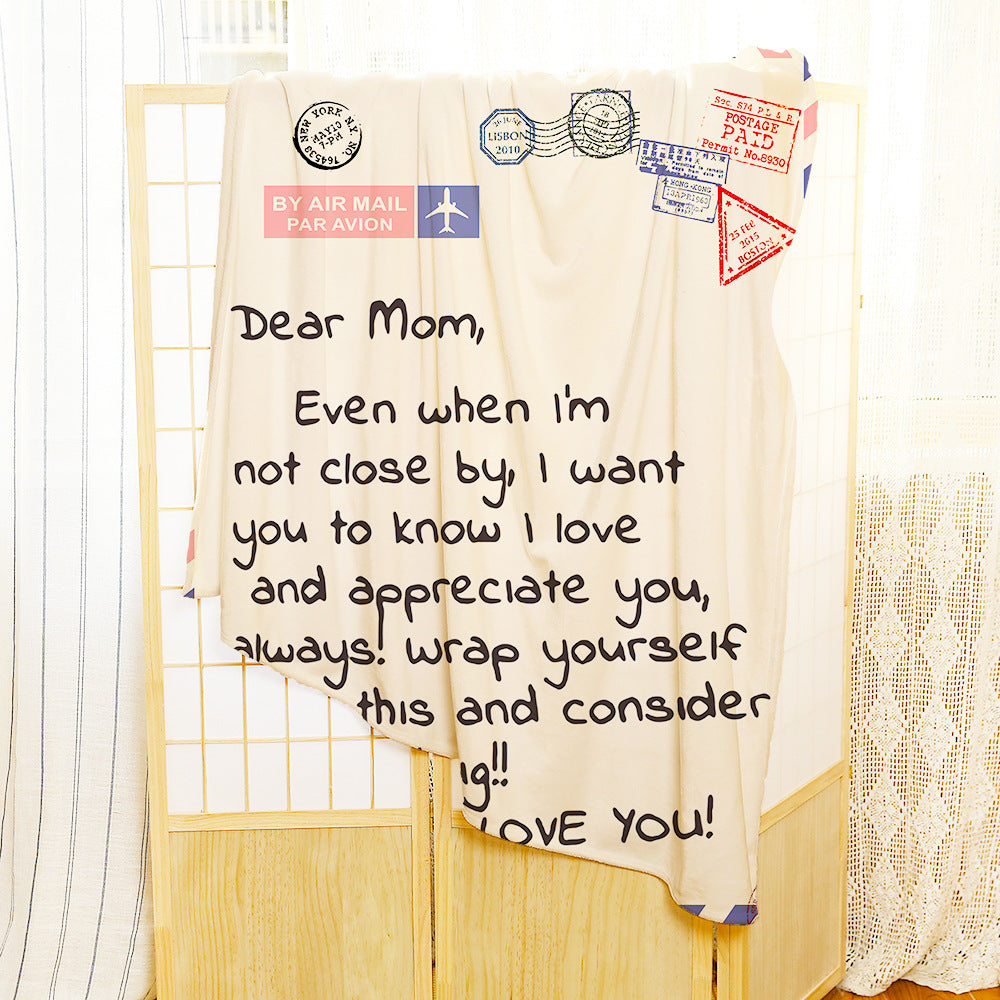Mother's Day Hot Sale Envelope Blanket Home Letter Letter Warm Flannel Message Letter Cover Blanket Emporium Discounts