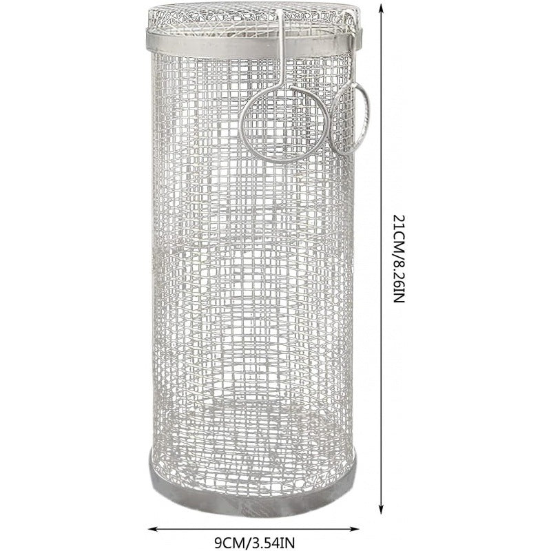 Rolling Grilling Basket Metal BBQ Barbecue Basket Net Portable Outdoor Camping Barbecue Rack Kitchen Gadgets Emporium Discounts