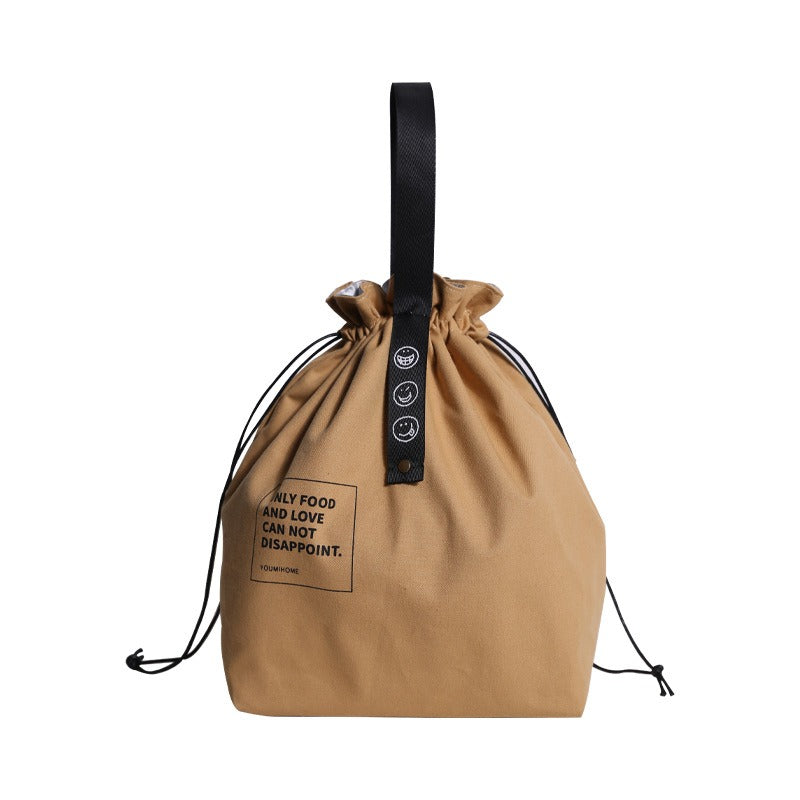 Convenient Bag Nordic Simple Ins Binding Letter Webbing Thermal Insulation Lunch Bag Industrial Style Canvas Portable Lunch Bag Emporium Discounts 5 Daily Products Or Gadgets Per Day