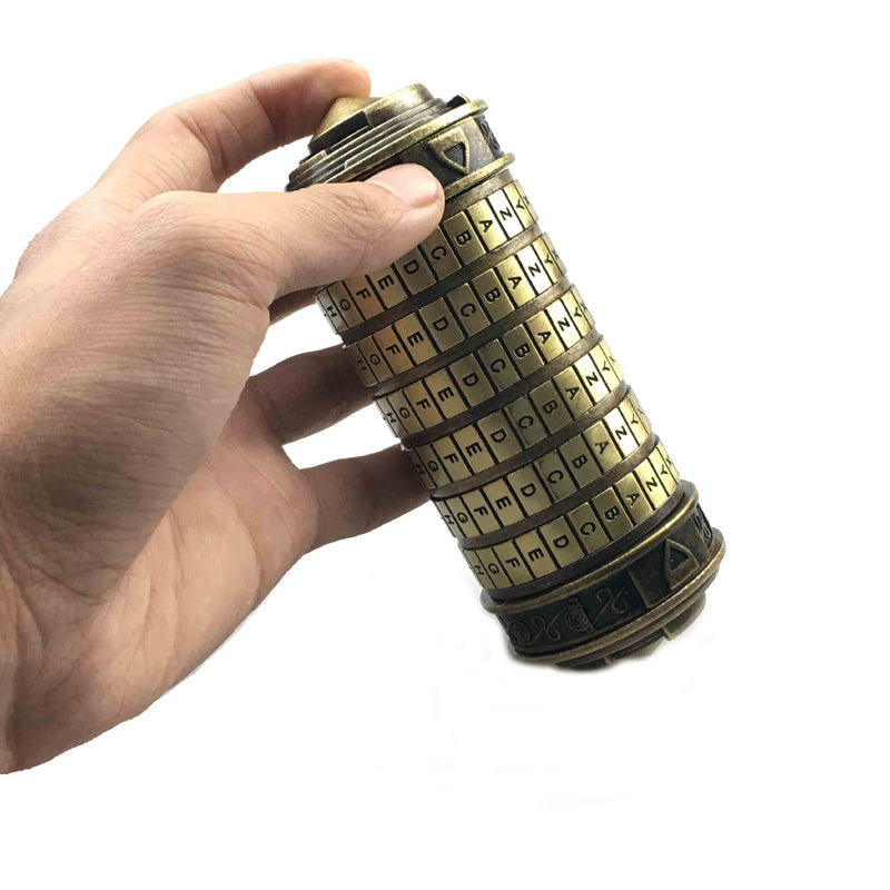 Leonardo Da Vinci Code Toys Metal Cryptex Locks Wedding Gifts Valentine's Day Gift Letter Password Escape Chamber Props Emporium Discounts