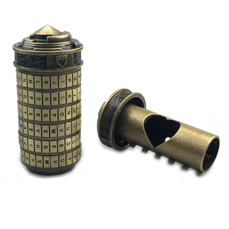 Leonardo Da Vinci Code Toys Metal Cryptex Locks Wedding Gifts Valentine's Day Gift Letter Password Escape Chamber Props Emporium Discounts