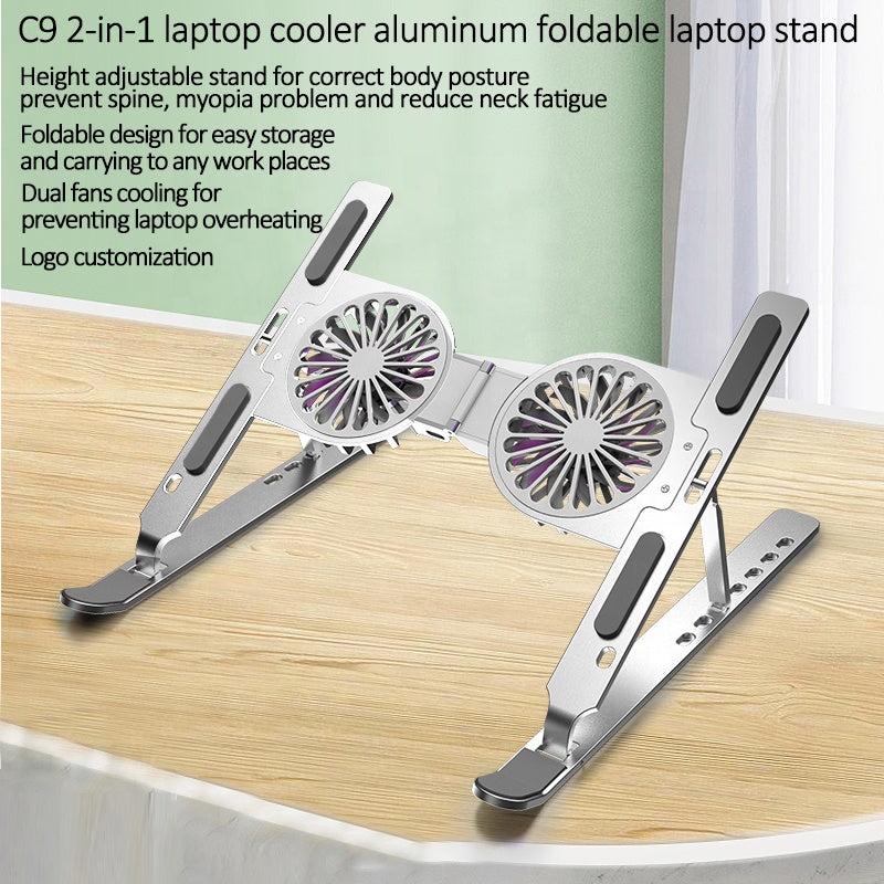 C9 Computer Bracket Aluminum Alloy Notebook Bracket Folding Fan Cooling Increased Laptop Bracket Emporium Discounts 5 Daily Gadget or Products Discounted at 20%  OFF Code DAILY20