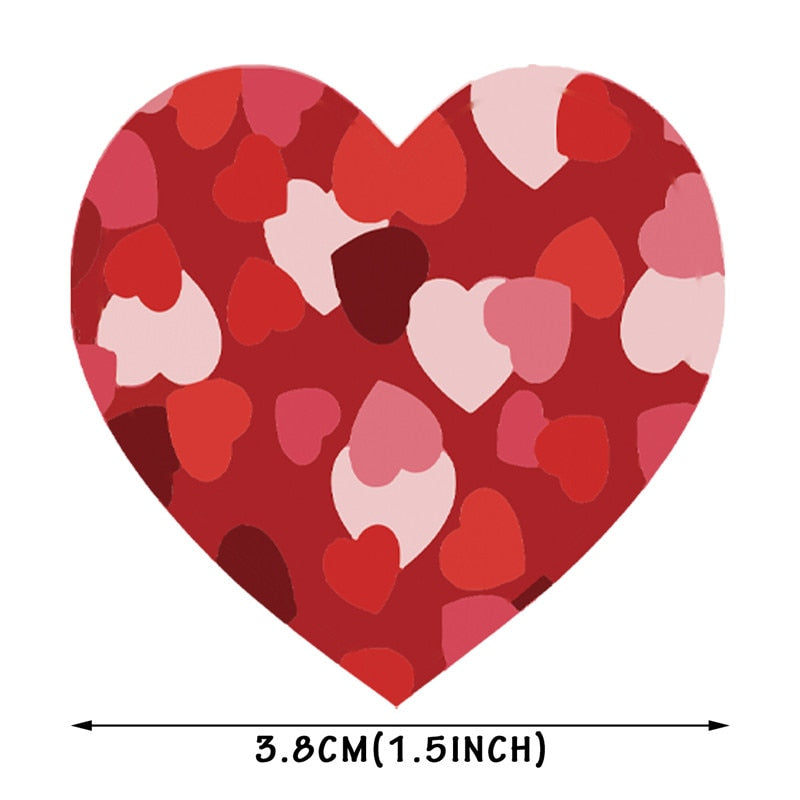 500pcs Heart Shape Labels Valentine's Day Mother's Day Father's Day Paper Packaging Sticker Gift Box Packing Bag Wedding Thanks Stickers Emporium Discounts