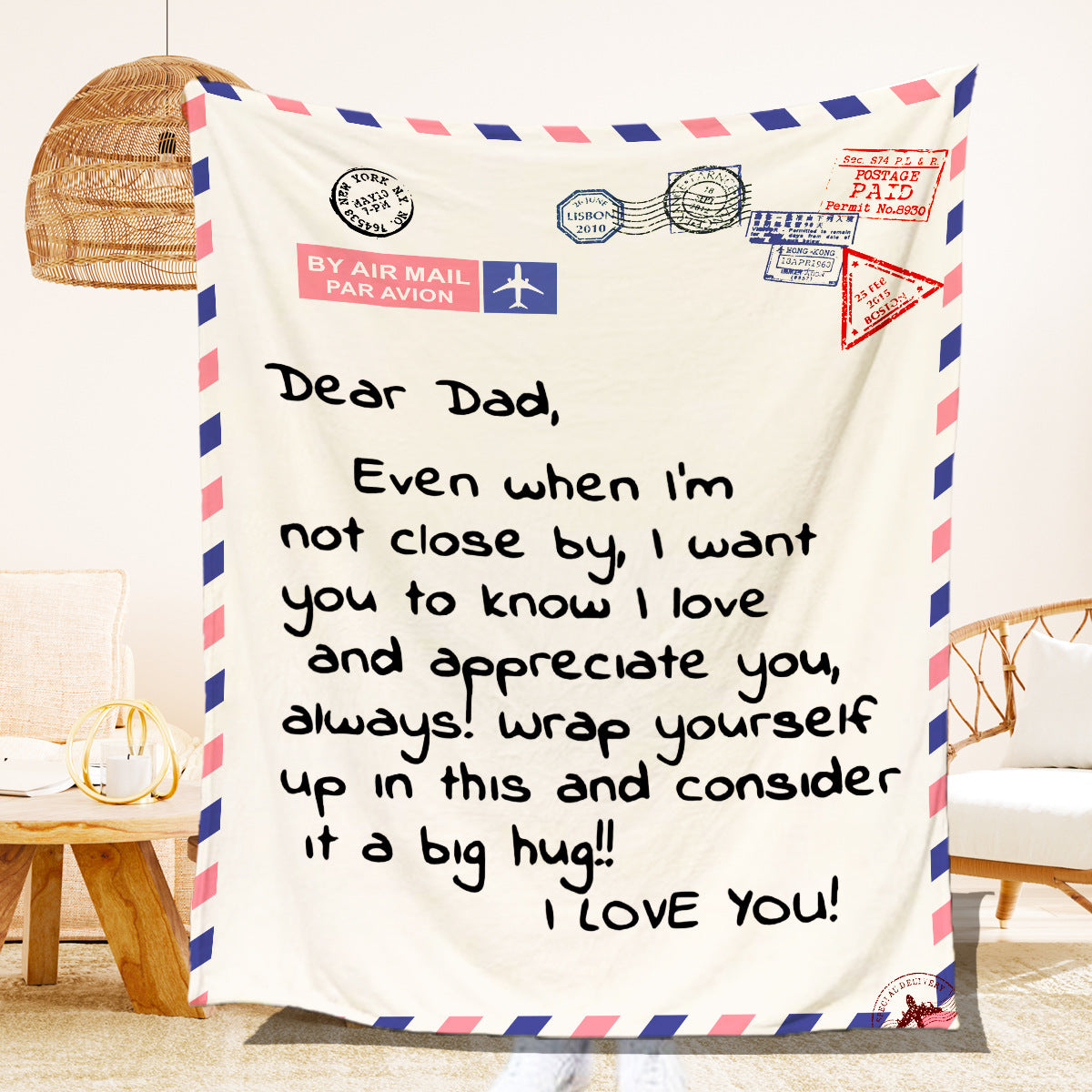 Mother's Day Hot Sale Envelope Blanket Home Letter Letter Warm Flannel Message Letter Cover Blanket Emporium Discounts
