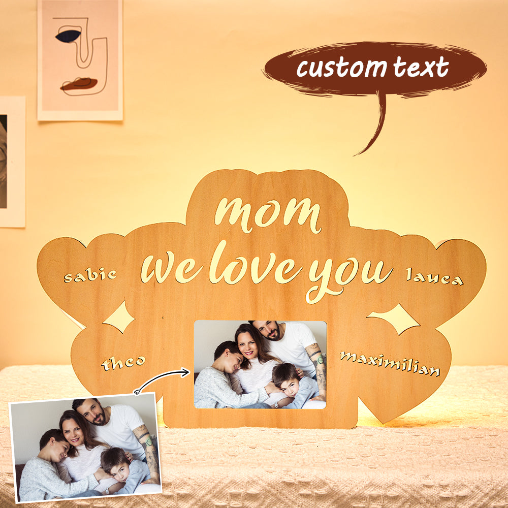 Custom Engraved Name Night Lamp Photo Frame Night Light for Mom Emporium Discounts