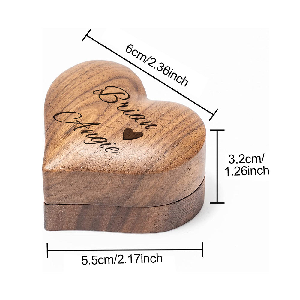 Personalized Wooden Ring Box Heart Proposal Engagement Ring Box Emporium Discounts