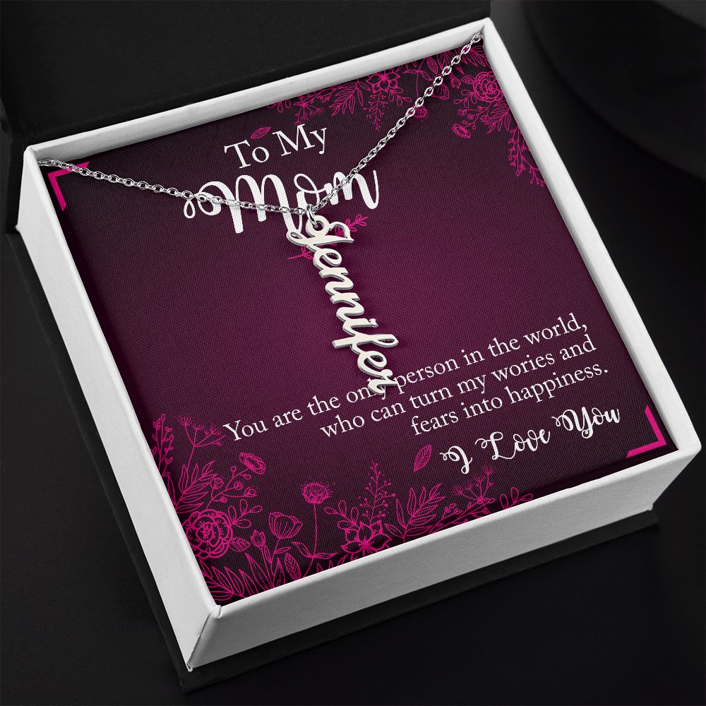 To My Mum Personalized Vertical Name Necklace