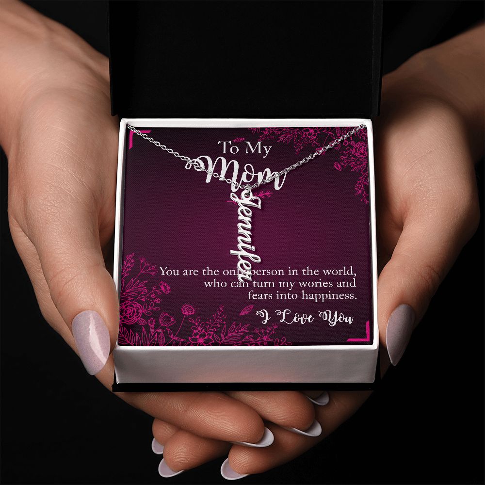 To My Mum Personalized Vertical Name Necklace