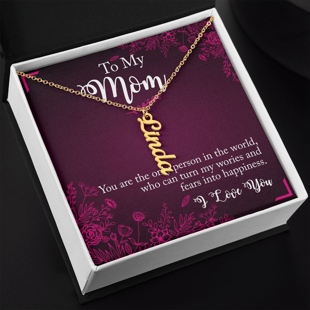 To My Mum Personalized Vertical Name Necklace