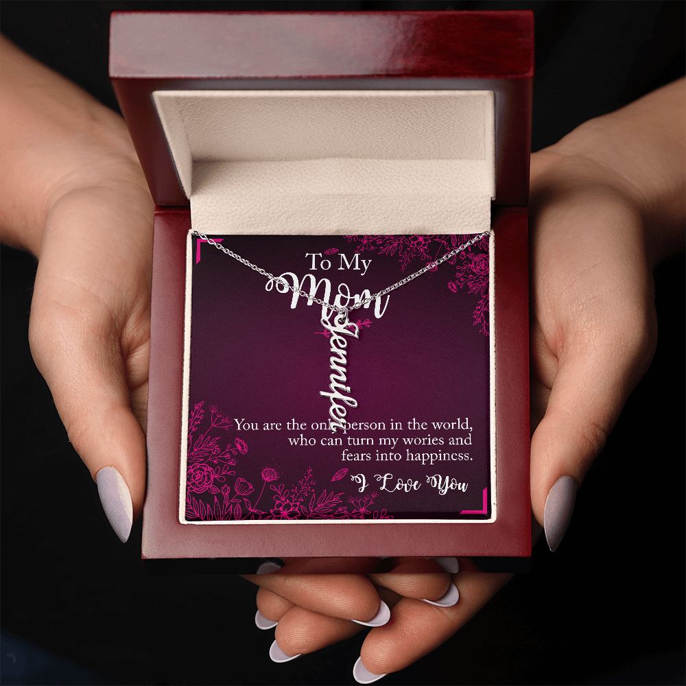 To My Mum Personalized Vertical Name Necklace