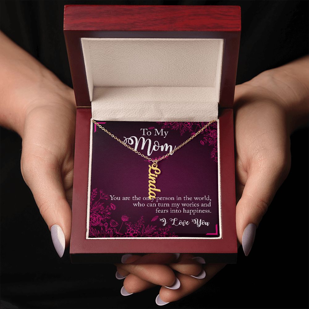 To My Mum Personalized Vertical Name Necklace