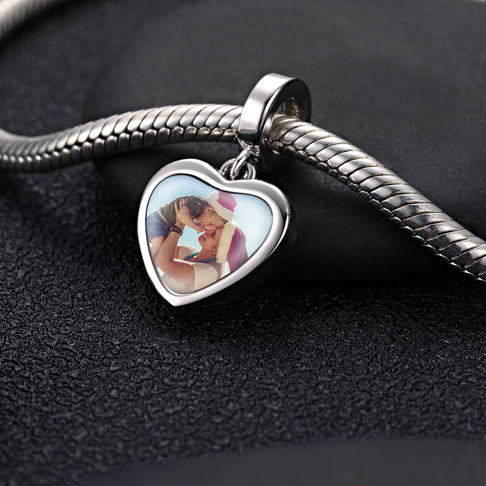 Custom Photo Dangle Heart Charm For Bracelet Jewelry Making Emporium Discounts