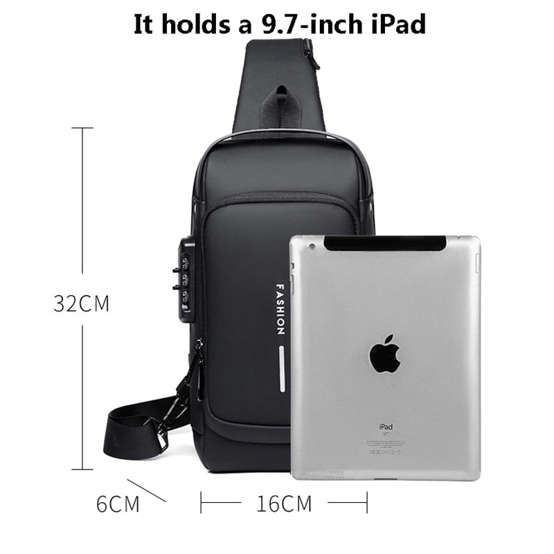 The Men's USB Shoulder Bag is a great selection for the contemporary man. It offers ample space while remaining portable and lightweight, and it is designed with a USB charging port so you can keep your gadgets energized during commutes. Additionally, a built-in security measure safeguards against theft, giving you peace of mind.