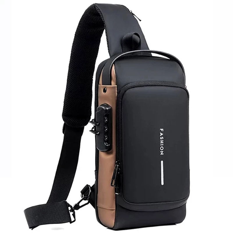 The Men's USB Shoulder Bag is a great selection for the contemporary man. It offers ample space while remaining portable and lightweight, and it is designed with a USB charging port so you can keep your gadgets energized during commutes. Additionally, a built-in security measure safeguards against theft, giving you peace of mind.