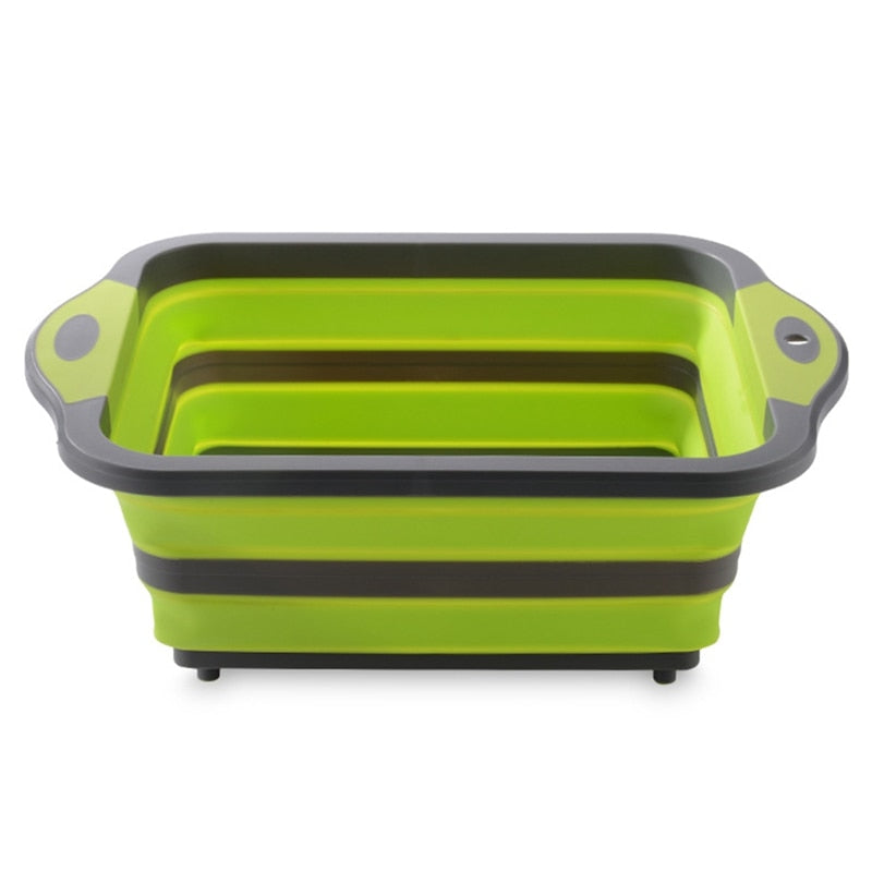 Multifunctional Collapsible Cutting Board, Portable Drain Basket for Camping, Picnic, BBQ, Kitchen Emporium Discounts