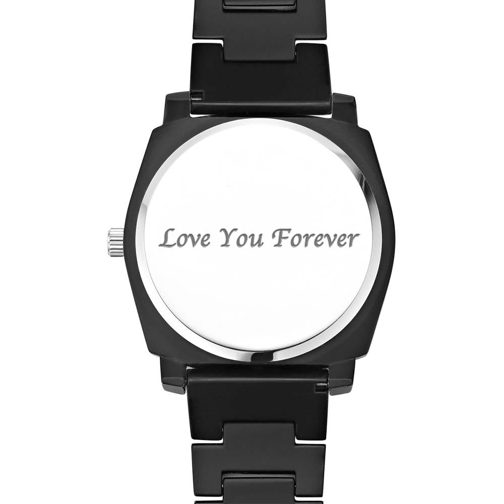 Personalized Engraved Photo Watch with Wood Strap 45mm Emporium Discounts