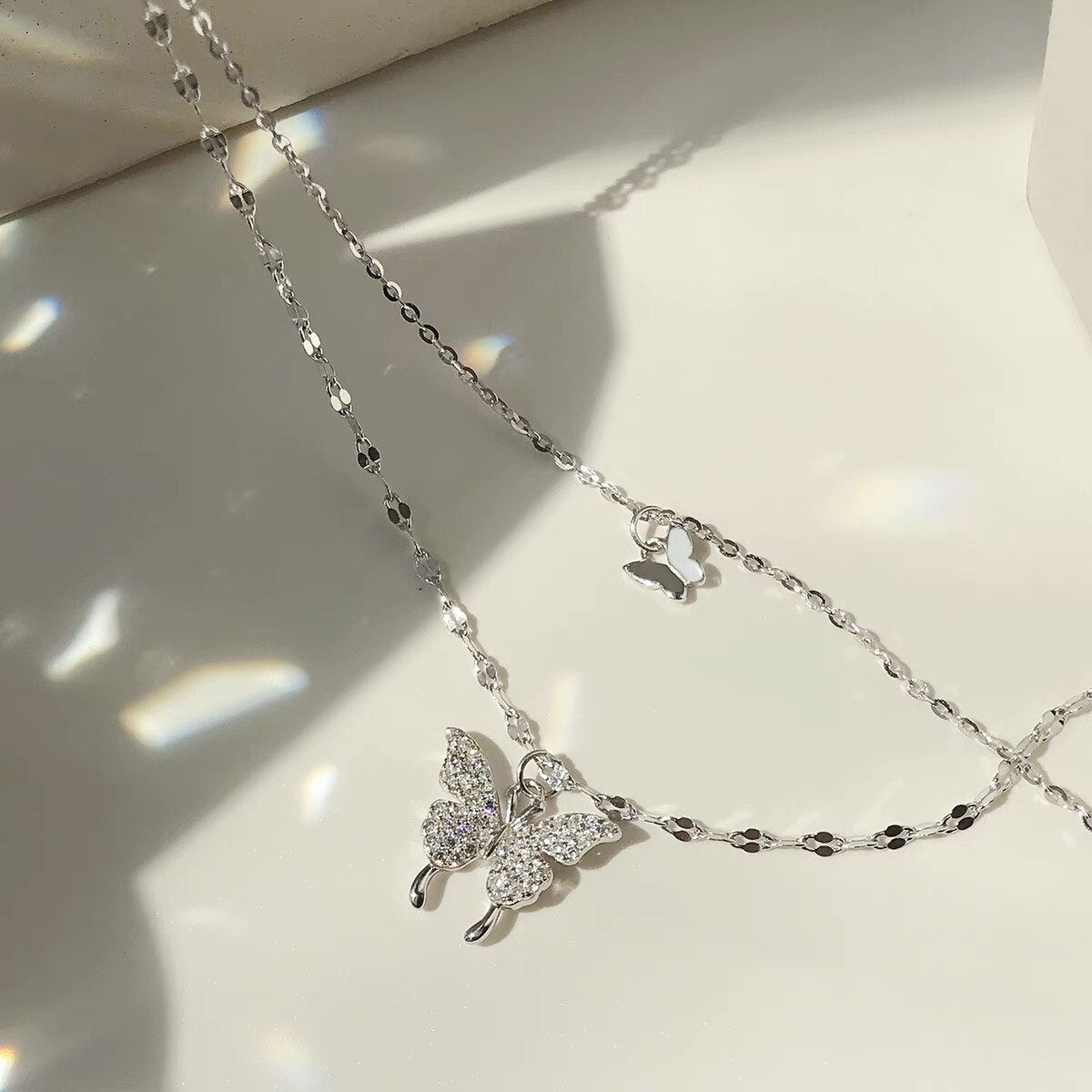Butterfly Double Layer Chain Necklace Emporium Discounts