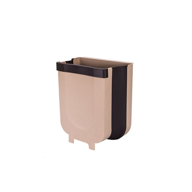 Folding Waste Bin Kitchen Cabinet Door Hanging Trash Bin Trash Can Wall Mounted Trashcan for Bathroom Toilet Waste Storage Emporium Discounts