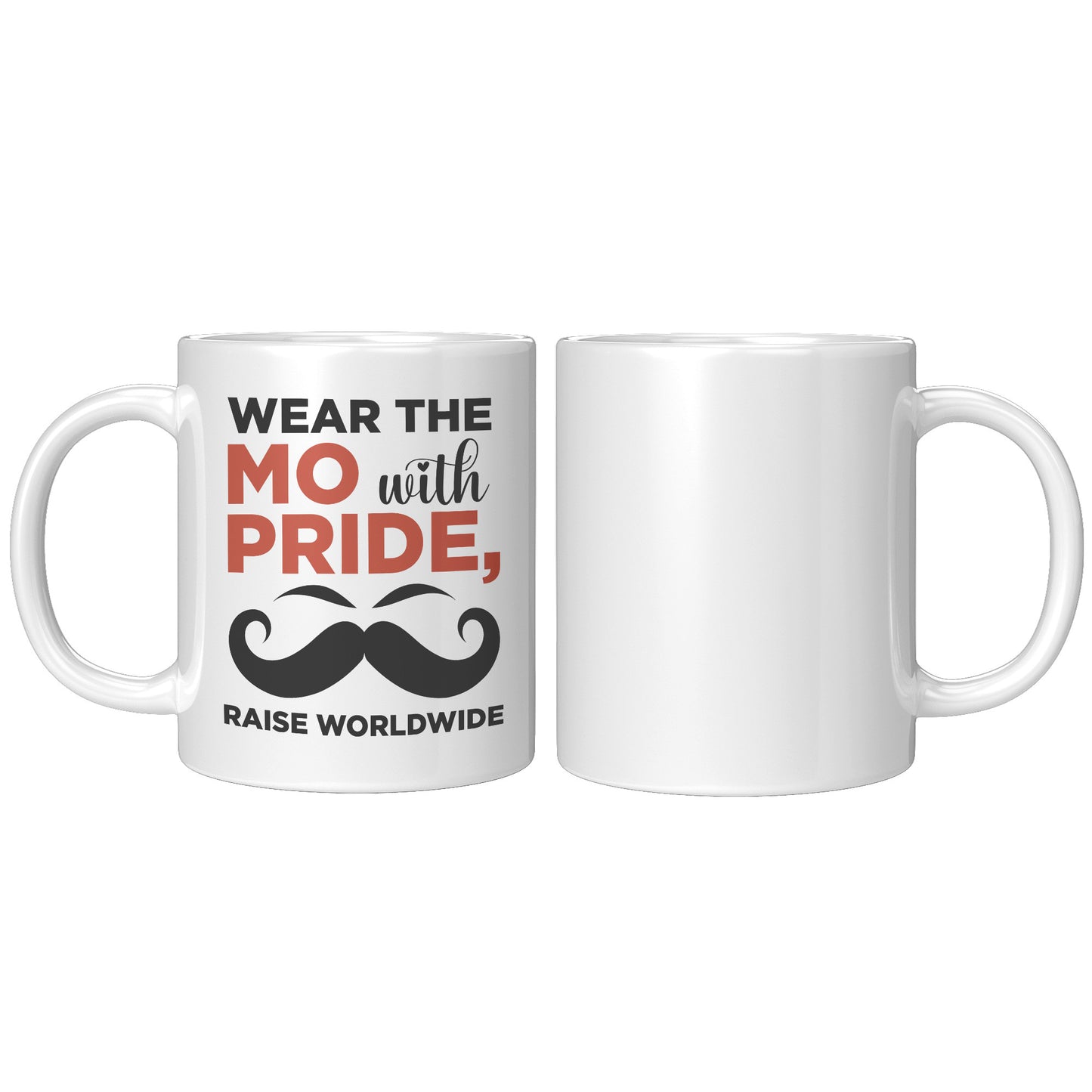 11oz Accent Mug Movember Wear The MO with Pride Raise Worldwide Left-Handed