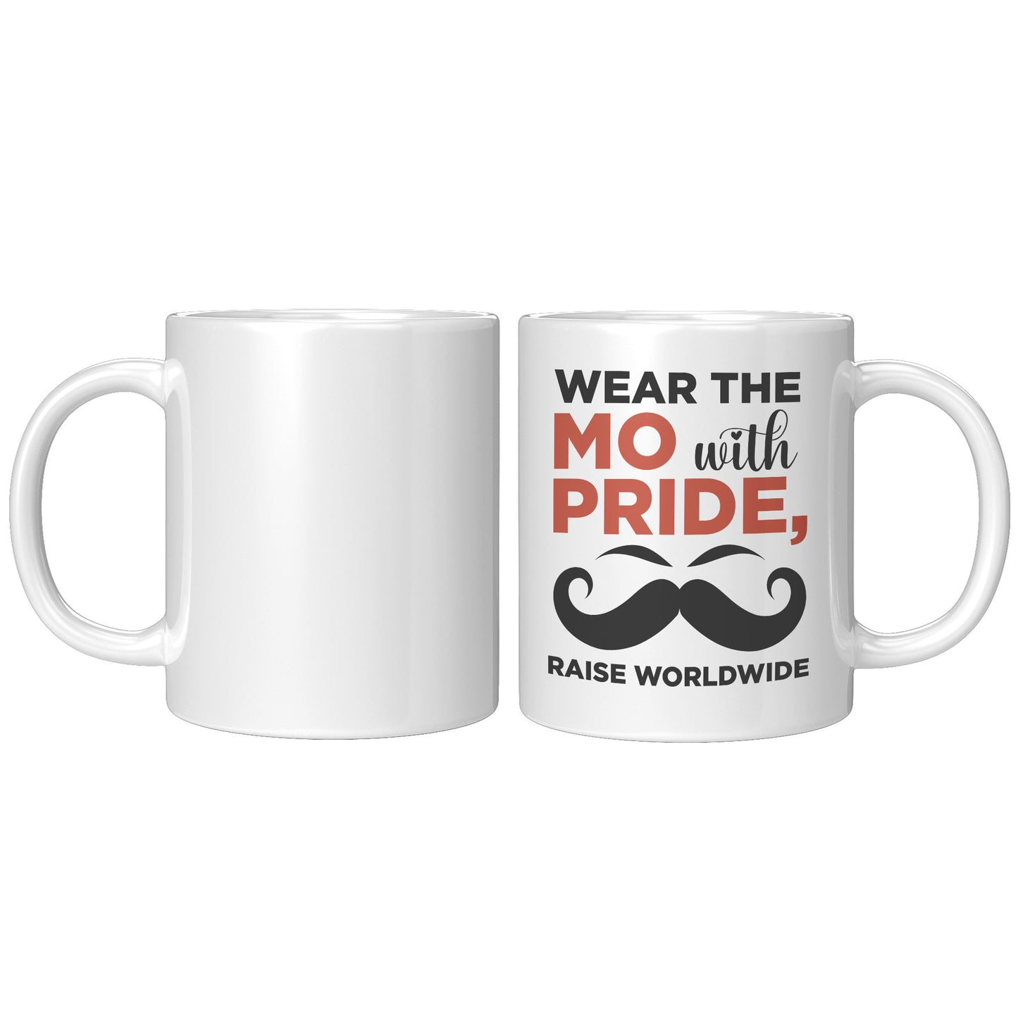 11oz Accent Mug Movember Wear The MO with Pride Raise Worldwide Right-Handed