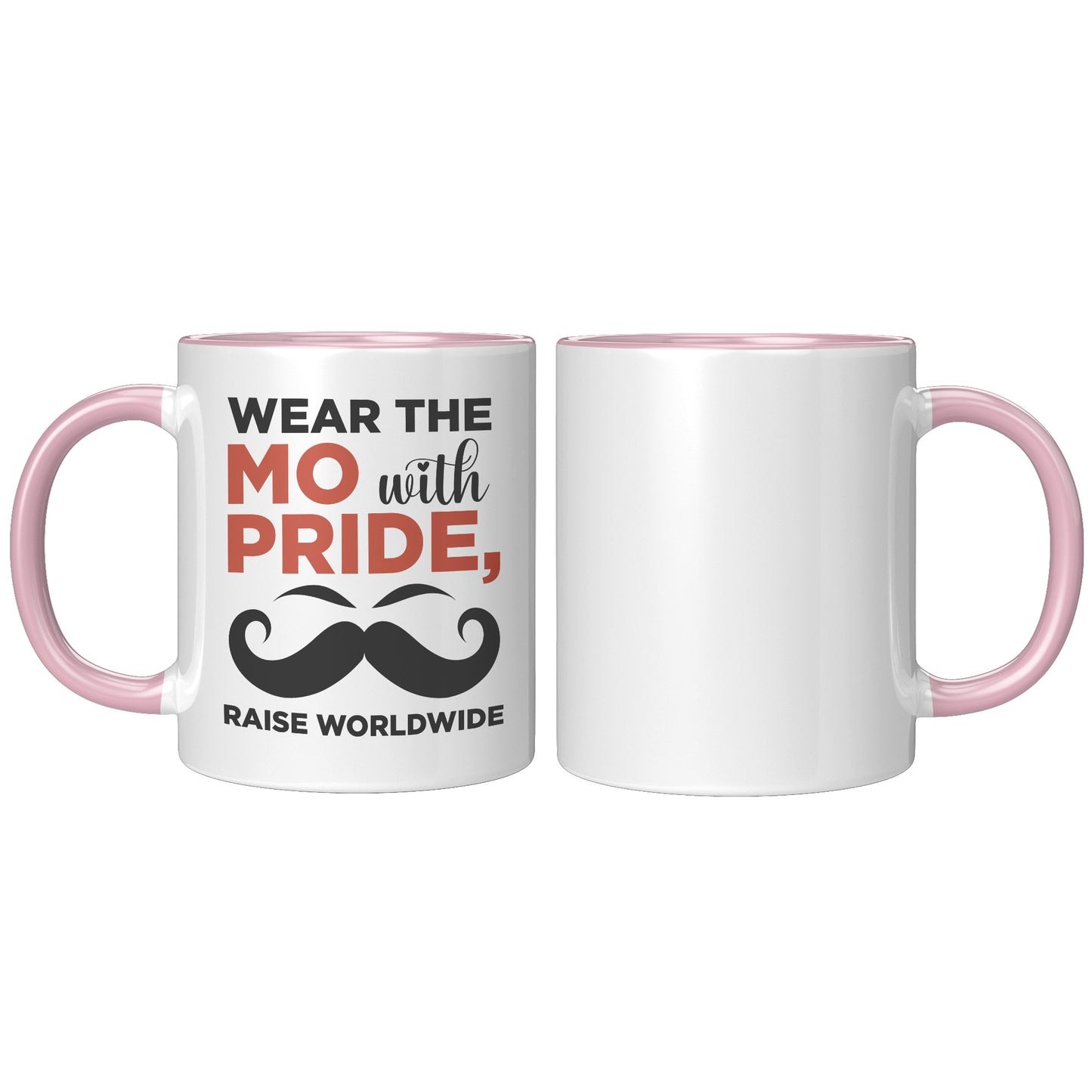 11oz Accent Mug Movember Wear The MO with Pride Raise Worldwide Left-Handed