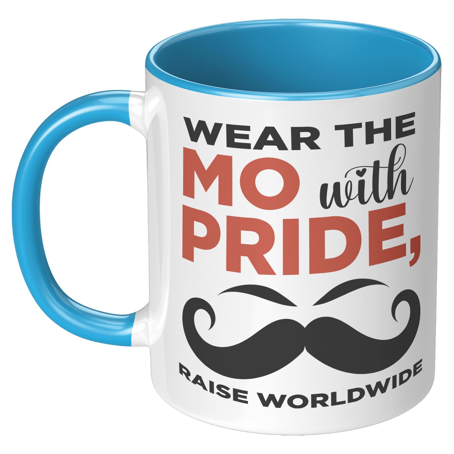 11oz Accent Mug Movember Wear The MO with Pride Raise Worldwide Left-Handed
