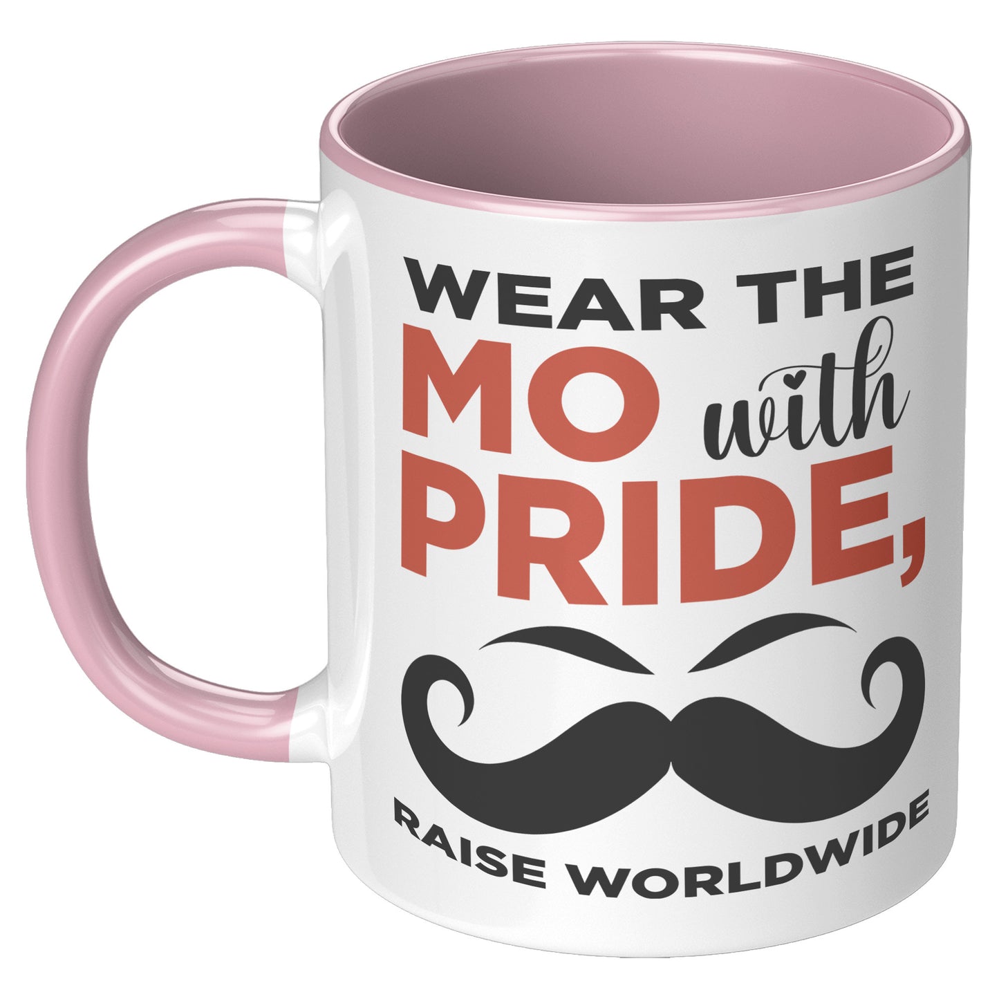 11oz Accent Mug Movember Wear The MO with Pride Raise Worldwide Left-Handed