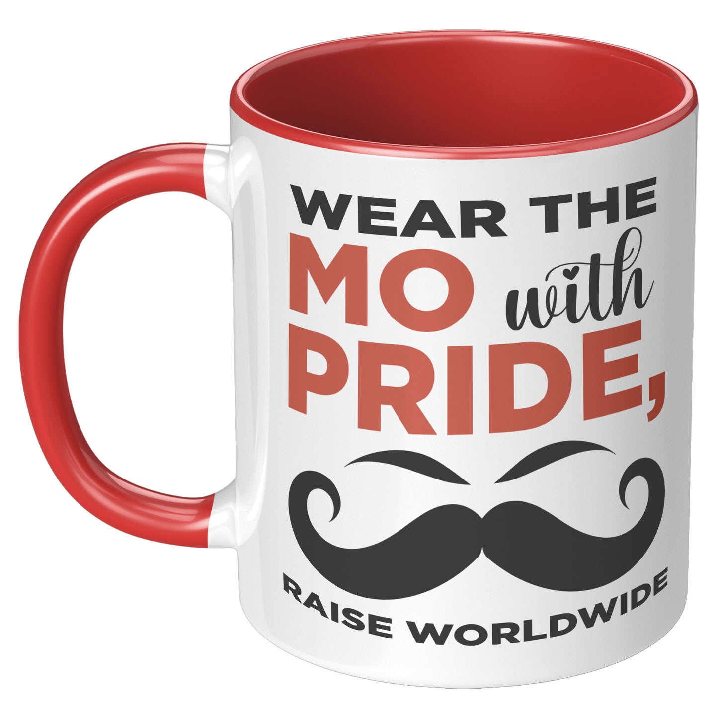 11oz Accent Mug Movember Wear The MO with Pride Raise Worldwide Left-Handed