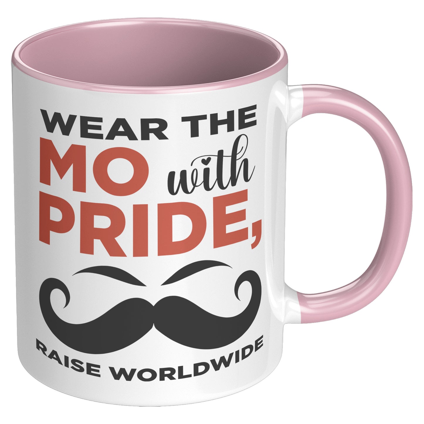11oz Accent Mug Movember Wear The MO with Pride Raise Worldwide Right-Handed