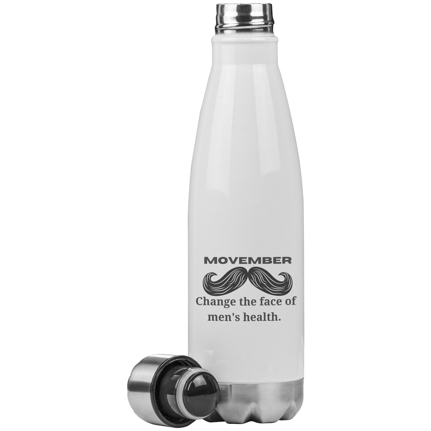 20oz Insulated Water Bottle Movember Change The Face Of Men's Health Two Different Moustache